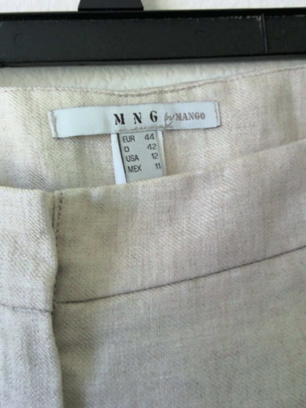 2-PC Linen-pleated front jacket & pant set by MNG MANGO size 12L in Wheat NWT - Picture 3 of 15